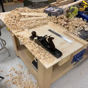 Hand planing the counter top