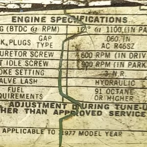 Tune up information