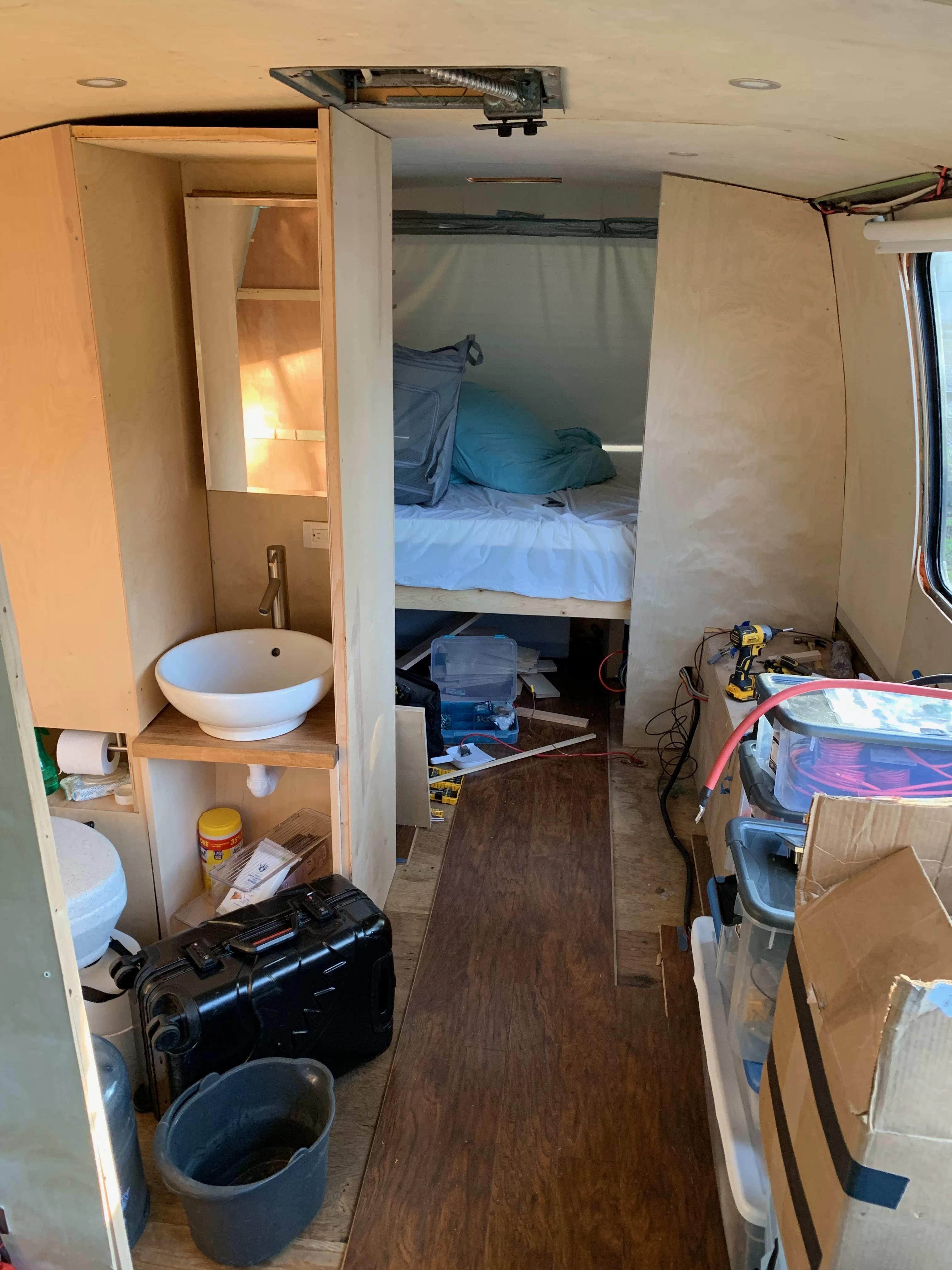 Finished bedroom divider