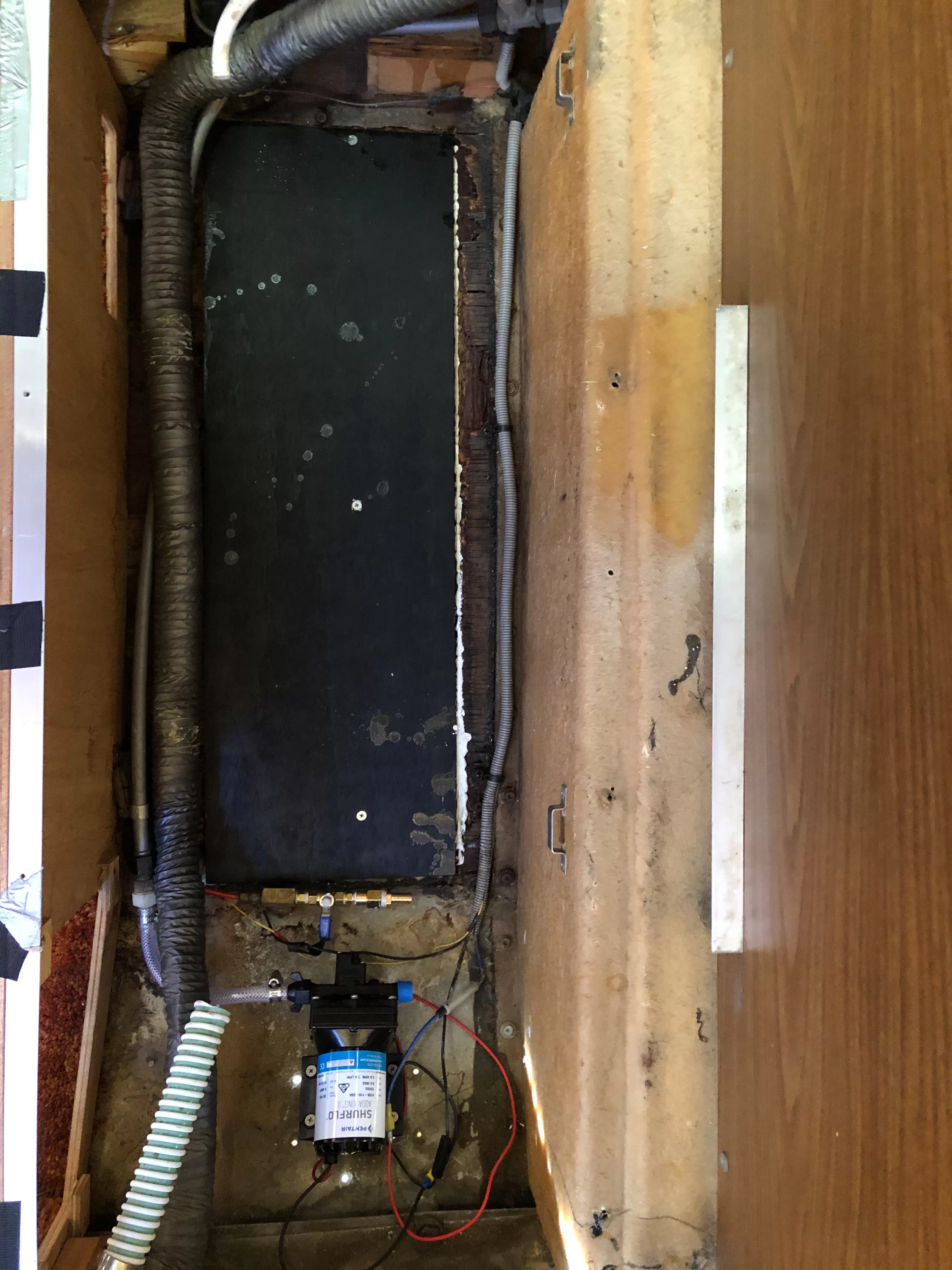 New Plywood Under Fresh Water Tank