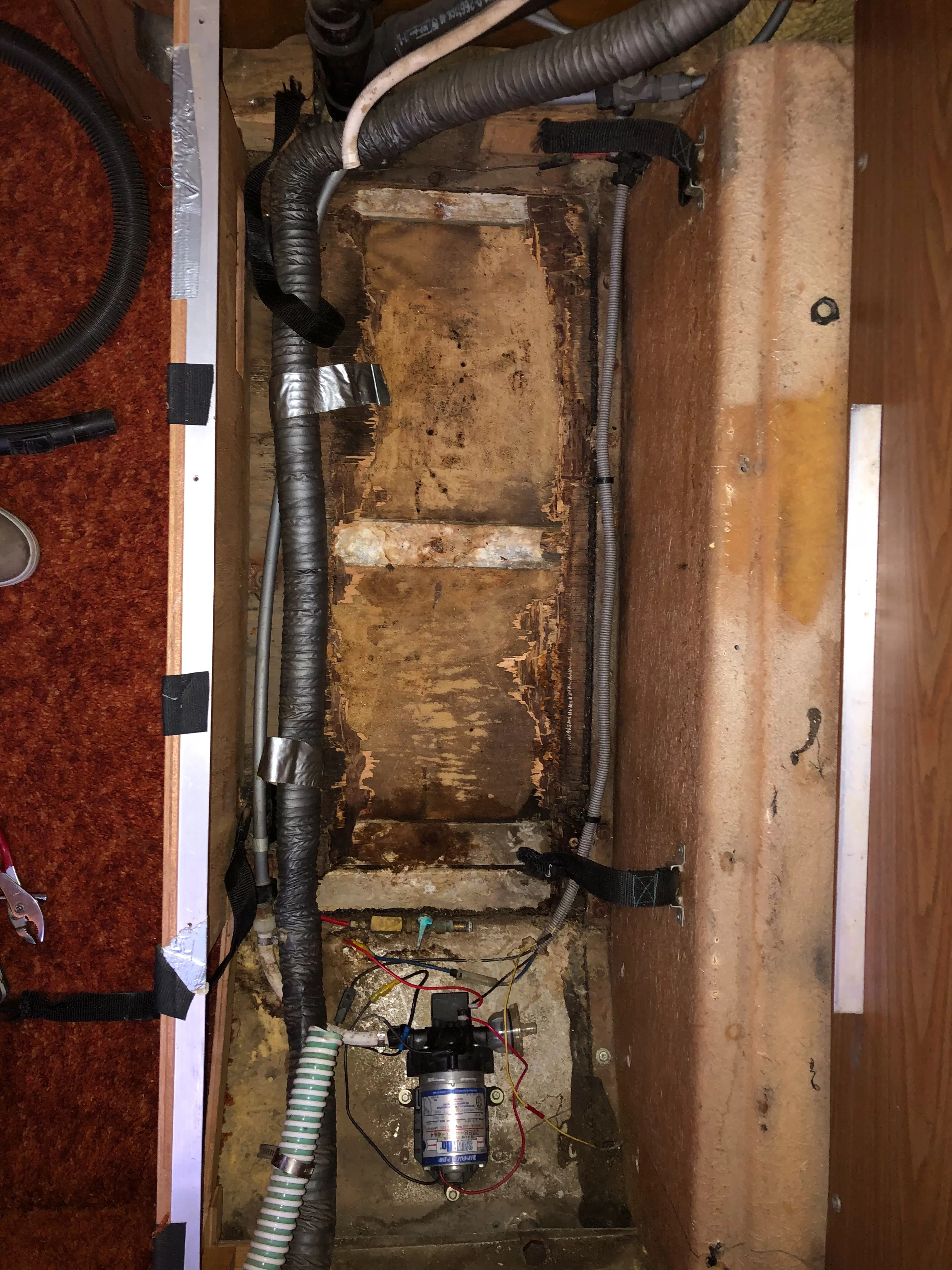 Under Fresh Water Tank